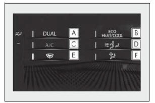 Lexus NX. Using the air conditioning system and defogger