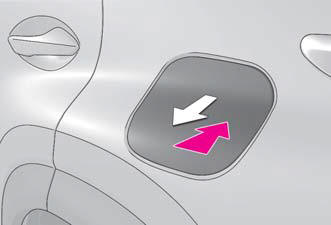 Lexus NX. Opening the fuel tank cap