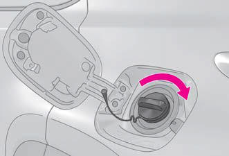 Lexus NX. Opening the fuel tank cap